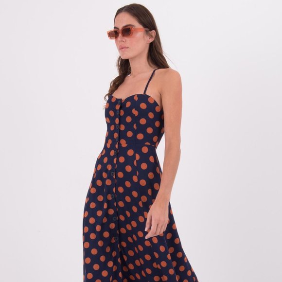 BSL, Open Back Strapped Midi Dress , Navy, Size S - Picture 2 of 9